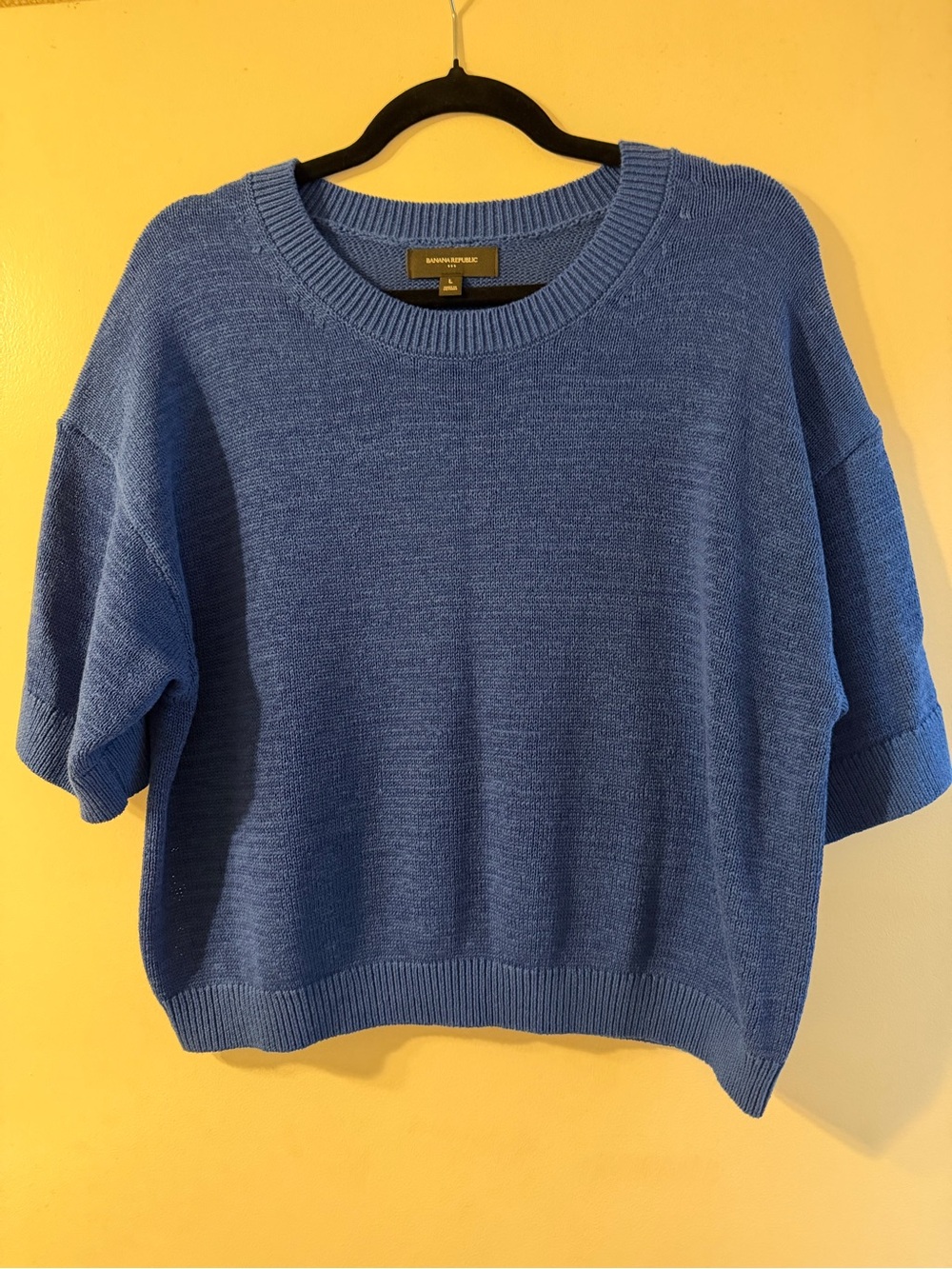 Banana Republic Cornflower Blue Short-Sleeve Crewneck Top